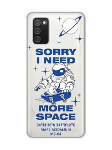 Прозорий чохол для Samsung Galaxy A02s :: Космонавт на скейті (принт 248)