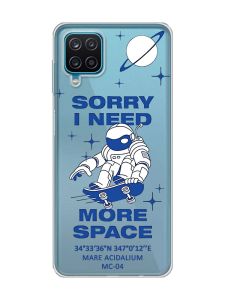 Прозорий чохол на Samsung Galaxy A12 4G :: Космонавт на скейті (принт 248)