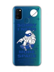 Прозорий чохол на Samsung Galaxy M30s/М21  :: Космонавт на скейті (принт 248)