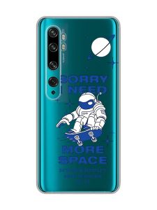 Прозорий чохол на Xiaomi Mi Note 10/Note 10 Pro :: Космонавт на скейті (принт 248)