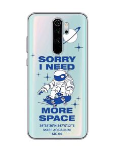 Прозорий чохол на Xiaomi Redmi Note 8 Pro :: Космонавт на скейті (принт 248)