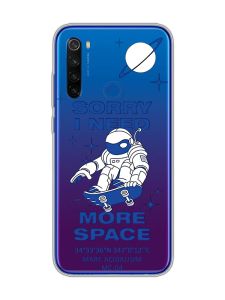 Прозорий чохол на Xiaomi Redmi Note 8T :: Космонавт на скейті (принт 248)