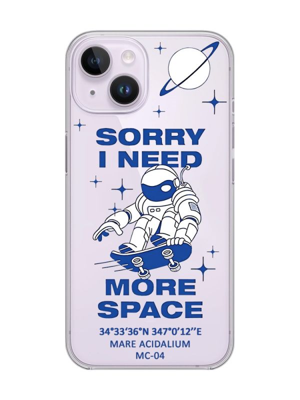 Прозорий чохол із захистом камери на iPhone 14 :: Космонавт на скейті (принт 248)