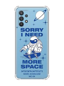 Чохол з потовщеними кутами на Samsung Galaxy A32 :: Космонавт на скейті (принт 248)