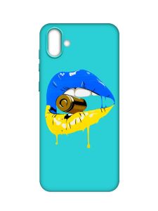 Матовий бірюзовий чохол на Samsung Galaxy A04 :: Губи і патрон (принт 264)