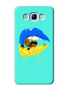 Матовий бірюзовий чохол на Samsung Galaxy J7(2016) J710 :: Губи і патрон (принт 264)