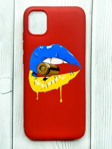 Матовий червоний чохол на Samsung Galaxy A04E/A042 :: Губи і патрон (принт 264)