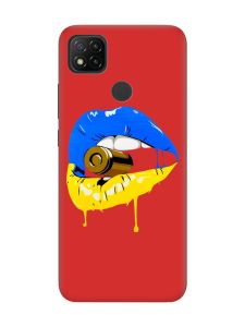 Матовий червоний чохол на Xiaomi Redmi 9C/10A :: Губи і патрон (принт 264)