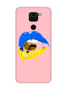 Матовий рожевий чохол на Xiaomi Redmi Note 9 :: Губи і патрон (принт 264)