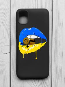 Матовий чорний чохол на Samsung Galaxy A04E/A042 :: Губи і патрон (принт 264)