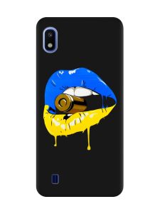 Матовий чорний чохол на Samsung Galaxy A10 (2019) A105 :: Губи і патрон (принт 264)