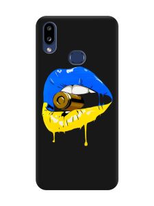 Матовий чорний чохол на Samsung Galaxy A10ѕ A107 :: Губи і патрон (принт 264)