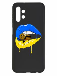 Матовий чорний чохол на Samsung Galaxy A13 4G :: Губи і патрон (принт 264)