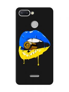 Матовий чорний чохол на Xiaomi Redmi 6 :: Губи і патрон (принт 264)