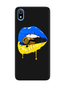 Матовий чорний чохол на Xiaomi Redmi 7A :: Губи і патрон (принт 264)