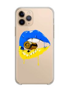 Прозорий чохол на Apple iPhone 11 Pro (5,8) :: Губи і патрон (принт 264)