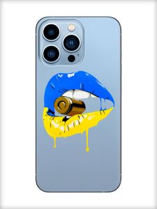 Прозорий чохол на Apple iPhone 13 Pro Max :: Губи і патрон (принт 264)