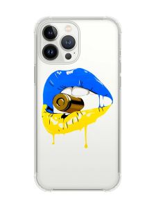 Чохол із потовщеними кутами на iPhone 14 Pro :: Губи і патрон (принт 264)