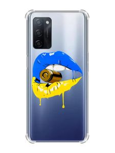 Чохол з потовщеними кутами на Oppo A55 :: Губи і патрон (принт 264)