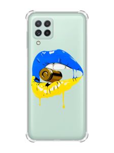Чохол з потовщеними кутами на Samsung Galaxy A22 4G/M32/M22 :: Губи і патрон (принт 264)
