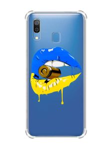 Чохол з потовщеними кутами на Samsung Galaxy A30 (2019) / A20 (2019) :: Губи і патрон (принт 264)