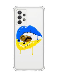 Чохол з потовщеними кутами на Samsung Galaxy A72 :: Губи і патрон (принт 264)