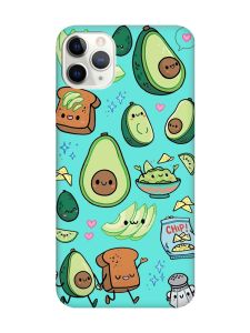 Матовий бірюзовий чохол на iPhone 11 Pro Max (6.5) :: Милі авокадо каваї (принт 305)