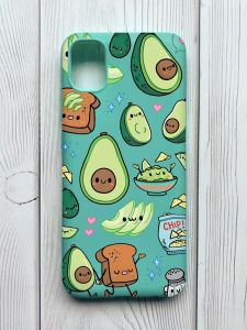 Матовий бірюзовий чохол на Samsung Galaxy A04E / A042 :: Милі авокадо каваї (принт 305)