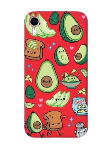 Матовий червоний чохол на Apple iPhone XR :: Милі авокадо каваї (принт 305)