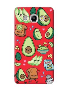 Матовий червоний чохол на Samsung Galaxy J5 (2016) J510 :: Милі авокадо каваї (принт 305)