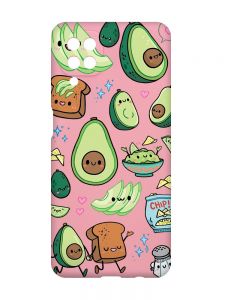 Матовий рожевий чохол на Samsung Galaxy A12 :: Милі авокадо каваї (принт 305)