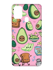 Матовий рожевий чохол на Samsung Galaxy M30s/M21 :: Милі авокадо каваї (принт 305)