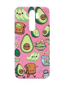Матовий рожевий чохол на Xiaomi Redmi Note 8 Pro :: Милі авокадо каваї (принт 305)