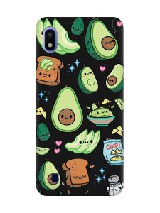Матовий чорний чохол на Samsung Galaxy A10 (2019) A105 :: Милі авокадо каваї (принт 305)