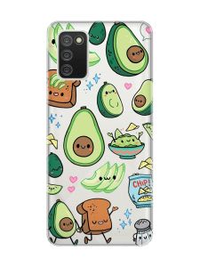 Прозорий чохол для Samsung Galaxy A02s :: Милі авокадо каваї (принт 305)