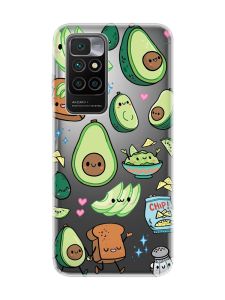 Прозорий чохол для Xiaomi Redmi 10 :: Милі авокадо каваї (принт 305)