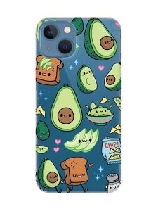 Прозорий чохол на Apple iPhone 13 :: Милі авокадо каваї (принт 305)