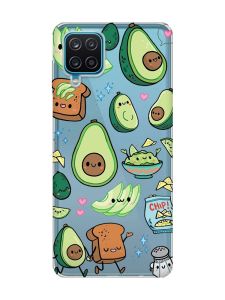 Прозорий чохол на Samsung Galaxy A12 4G :: Милі авокадо каваї (принт 305)