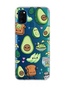 Прозорий чохол на Samsung Galaxy M30s/М21  :: Милі авокадо каваї (принт 305)