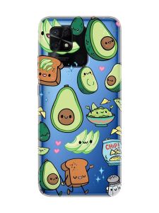 Прозорий чохол на Xiaomi Redmi 10C :: Милі авокадо каваї (принт 305)