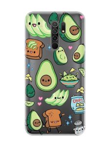 Прозорий чохол на Xiaomi Redmi 9 :: Милі авокадо каваї (принт 305)