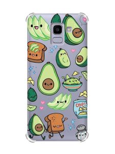 Чохол із потовщеними кутами на Samsung Galaxy J6 (2018) J600F :: Милі авокадо каваї (принт 305)