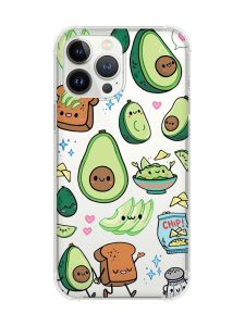 Чохол із потовщеними кутами на iPhone 14 Pro :: Милі авокадо каваї (принт 305)