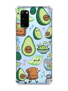 Чохол із потовщеними кутами на Samsung Galaxy S20 Plus :: Милі авокадо каваї (принт 305)