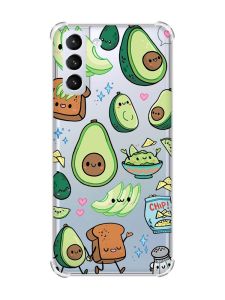 Чохол з потовщеними кутами на Samsung Galaxy S21 (G991) :: Милі авокадо каваї (принт 305)