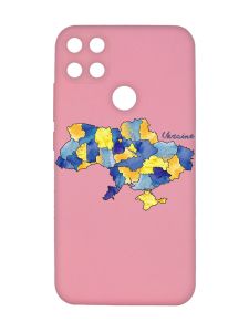Матовий рожевий чохол на Xiaomi Redmi 10C :: Карта України (принт 261)