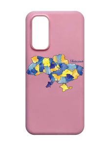 Матовий рожевий чохол на Xiaomi Redmi Note 11 4G :: Карта України (принт 261)