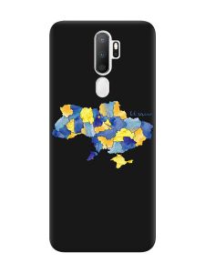 Матовий чорний чохол на Oppo A5 :: Карта України (принт 261)