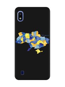 Матовий чорний чохол на Samsung Galaxy A10 (2019) A105 :: Карта України (принт 261)