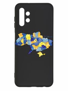 Матовий чорний чохол на Samsung Galaxy A13 4G :: Карта України (принт 261)